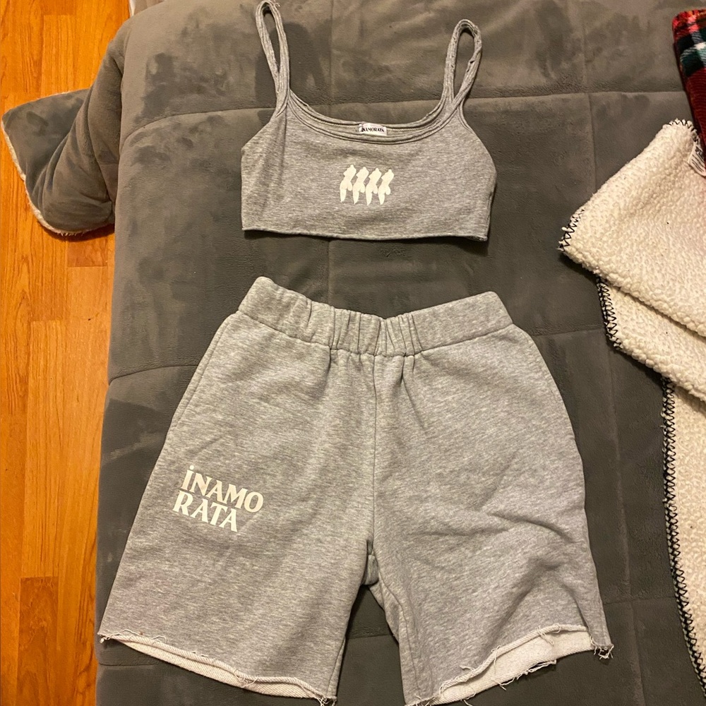 Inamorata crop top and sweat shorts bundle